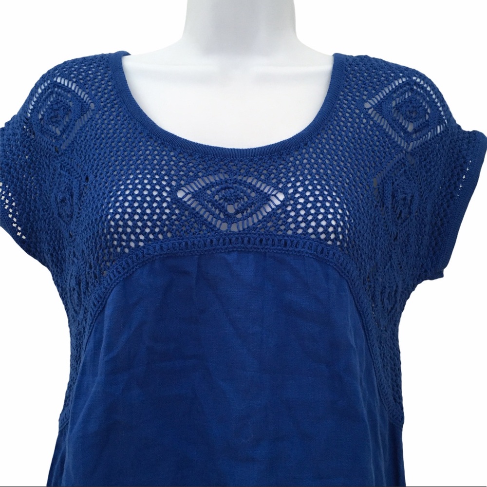 Comptoir Des Cotonniers Linen Crochet Shift Dress Small - Picture 3 of 8
